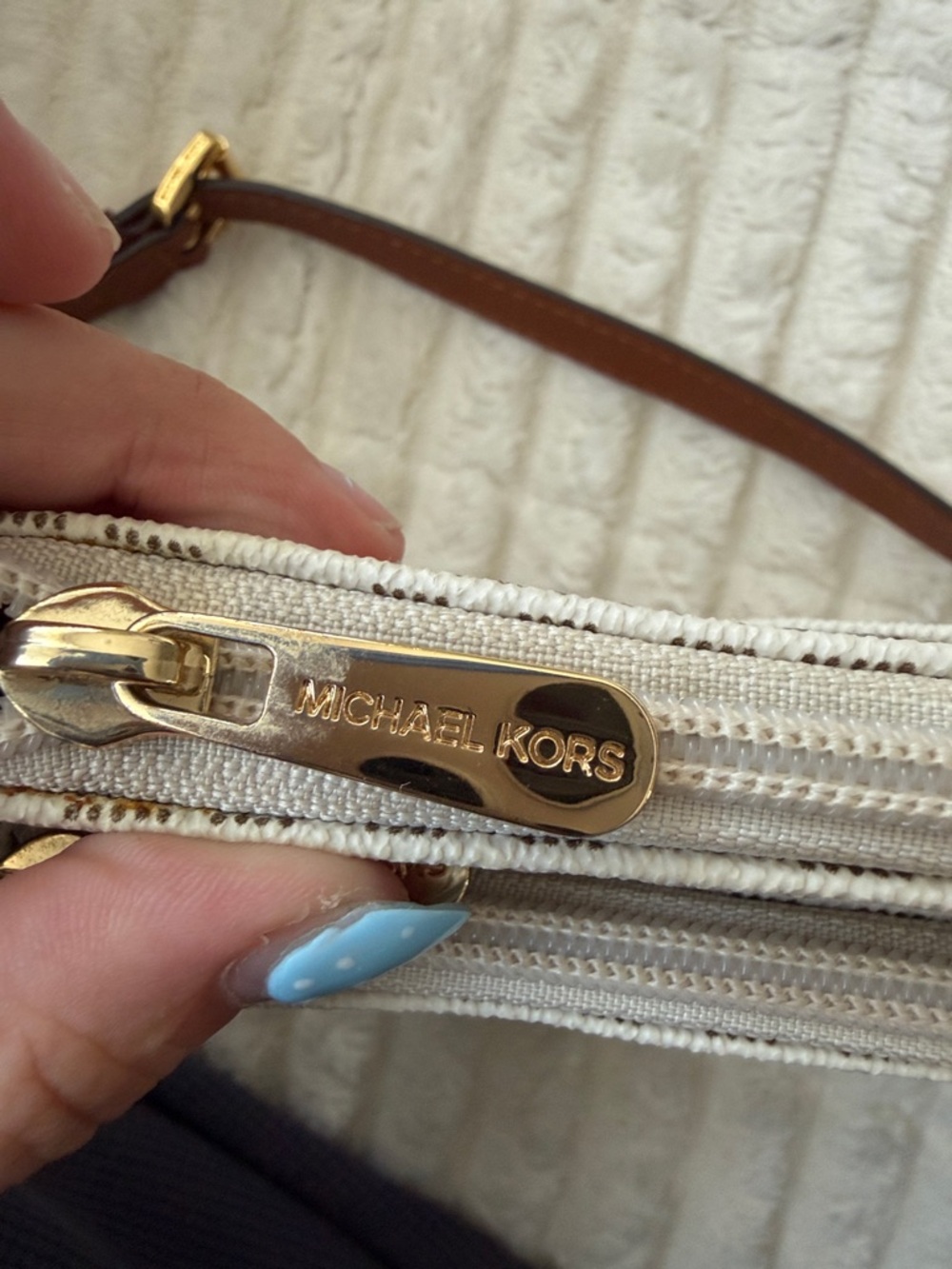 Michael Kors Fulton Crossbody with Brown Strap and Gold MK Medallion - Picture 4 of 8